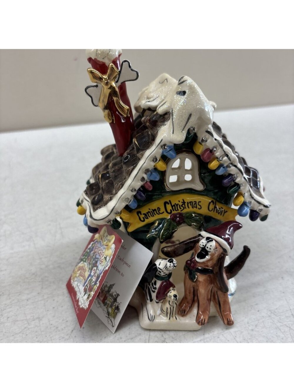 Blue Sky Clayworks Heather Goldminc Canine Christmas Choir Candle Holder 2003 Ne